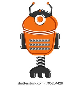 Sketch of a cute robot, Vector illustration
