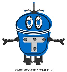 Sketch of a cute robot, Vector illustration