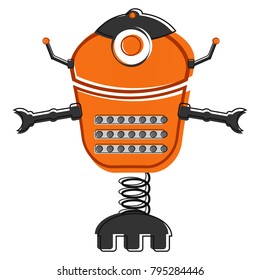 Sketch of a cute robot, Vector illustration