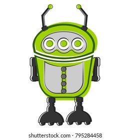 Sketch of a cute robot, Vector illustration