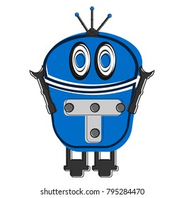 Sketch of a cute robot, Vector illustration