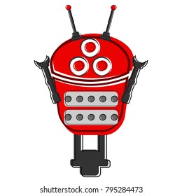 Sketch of a cute robot, Vector illustration