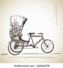 Sketch Of Cycle Rickshaw