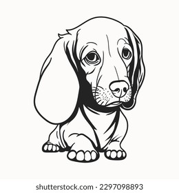 sketch of dachshund vector illustration