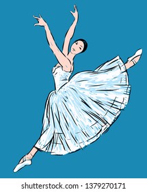 Sketch of a dancing ballerina