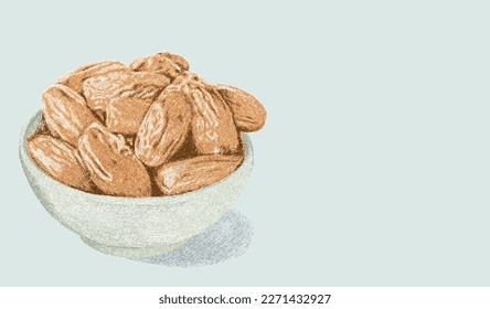 sketch of dates using colored pencils
