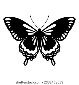 Sketch of a decorative butterfly, night moth.Vector graphics.