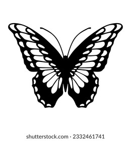 Esbozo de una mariposa decorativa, polilla nocturna.Gráficos vectores.