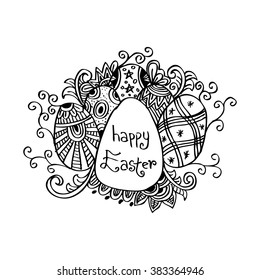 Sketch decorative eggs for Easter. Hand drawing illustration.