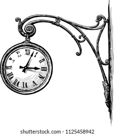 Sketch of a decorative street clock
