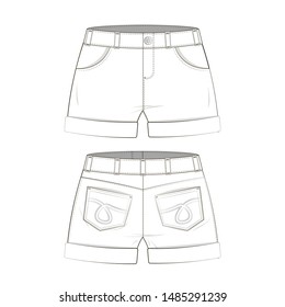 
sketch for denim shorts 