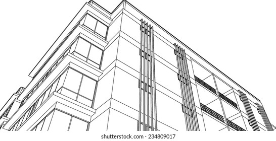 sketch design of buiding,vector 