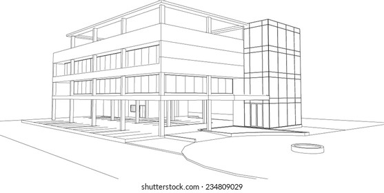 sketch design of buiding,vector 