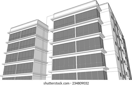 sketch design of buiding,vector 