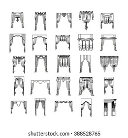 
sketch design curtains windows.