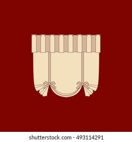  sketch design curtains windows. draw vector