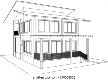 sketch design of house,vector