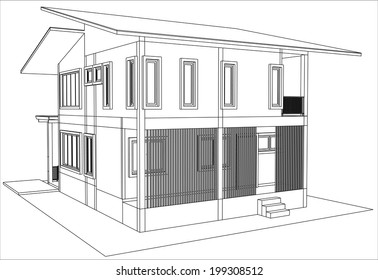 sketch design of house,vector