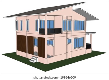 sketch design of house,vector