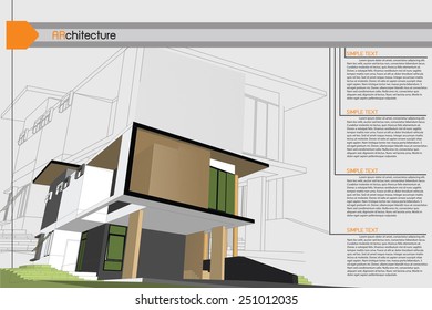 sketch design of house,vector