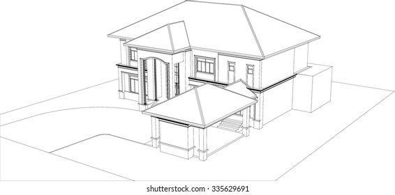 sketch design of house,vector