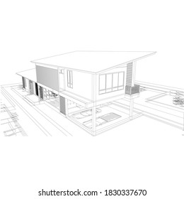 sketch design of house,vector - Vector