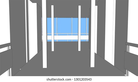 sketch design of interior  interior hall,vector