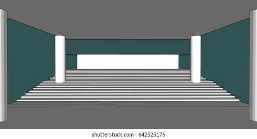 sketch design of interior hall,vector