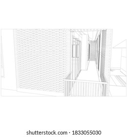 sketch design of interior house,vector - Vector