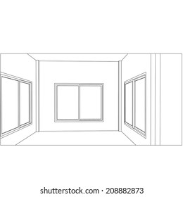 sketch design of interior ,vector 