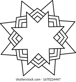 Sketch design of mandala decorative frame 