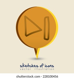 Sketch design over beige background, vector illustration