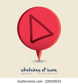 Sketch design over beige background, vector illustration