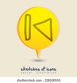 Sketch design over beige background, vector illustration