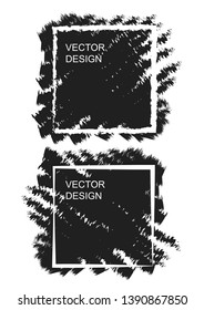Sketch design template with square brush background for print design.  Template design element. Abstract art background. Banner background. Graphic design geometric shape.