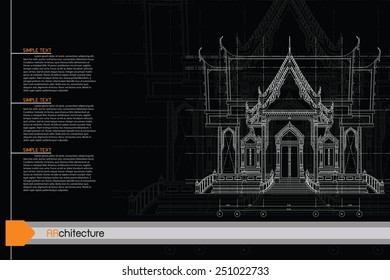 sketch design of temple,vector