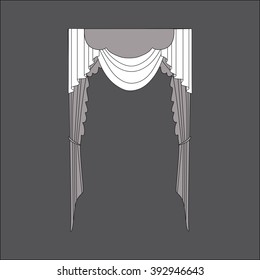 Sketch design window curtains. Curtains.
