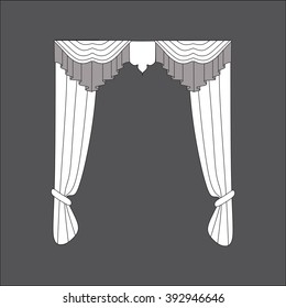 Sketch design window curtains. Curtains.