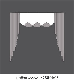 Sketch design window curtains. Curtains.