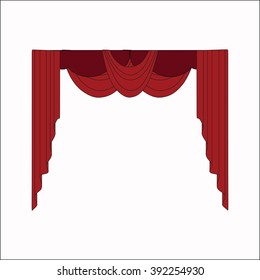 sketch design window curtains. interior decoration