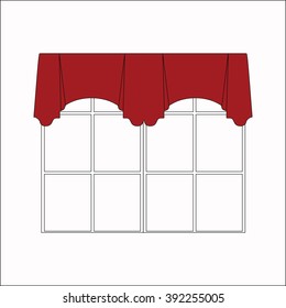 sketch design window curtains. interior decoration