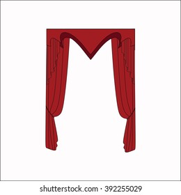 sketch design window curtains. interior decoration