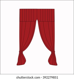 sketch design window curtains. interior decoration