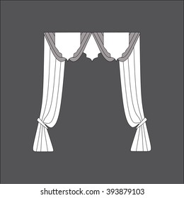sketch design window curtains. interior decoration