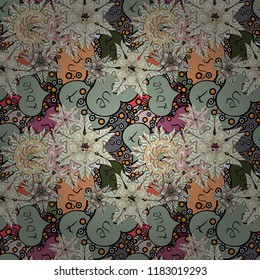 Sketch designed loves heart. To print on tissue paper, to web design. Cute and nice little hearts in seamless pattern. Vector illustration. Love design with different elements.