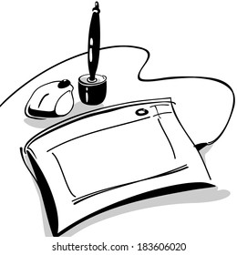Sketch of designer tools. Vector.