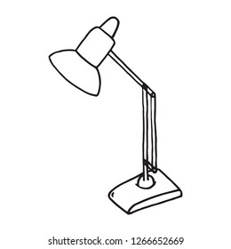 Sketch desk lamp. Table lamp isolated on white background. Vector illustration
