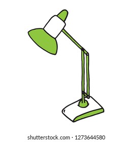 Sketch desk lamp. Table lamp isolated on white background. Vector illustration