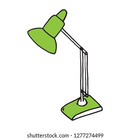 Sketch desk lamp. Table lamp isolated on white background. Vector illustration