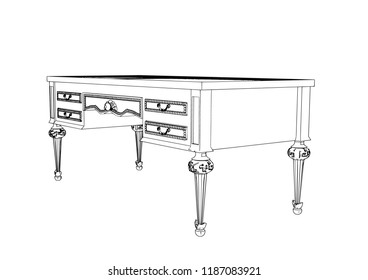 sketch of a desk vector